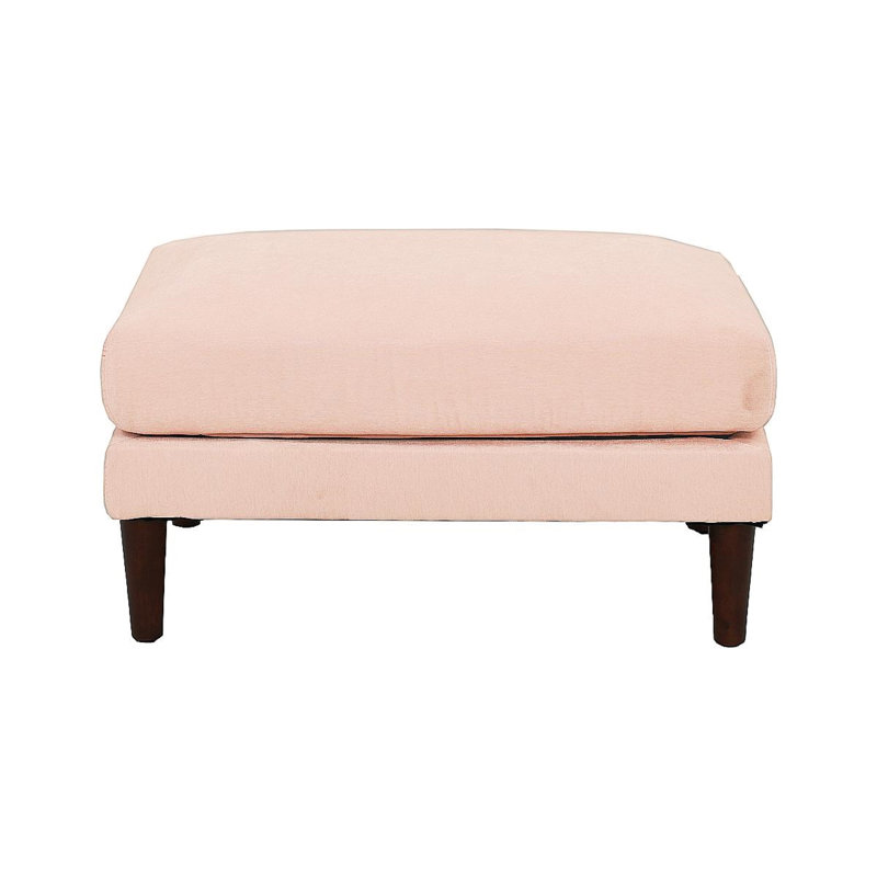 Kaiayyi Upholstered Ottoman, Blush Microfiber