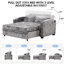 Lit escamotable gris avec porte-gobelets ajustables, hublots et 2 coussins de bureau en chenille-1646099745