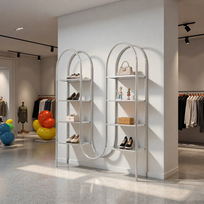 Silver Metal Minimalist Display Shelf