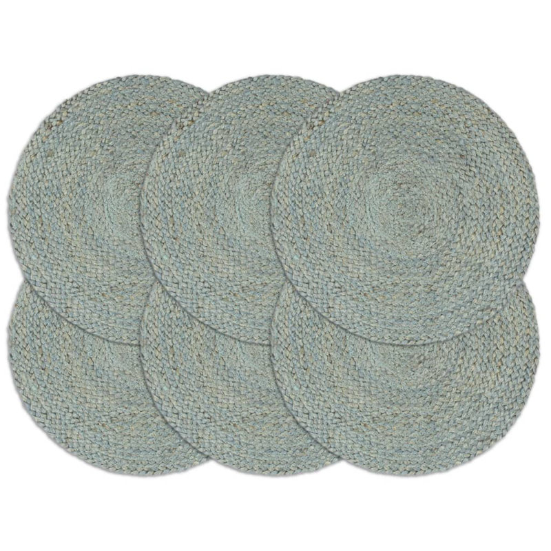 Quynh Jute Solid Colour Round Placemat, Green