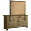 Commode Doherty à 6 tiroirs avec miroir, couleur brun rustique