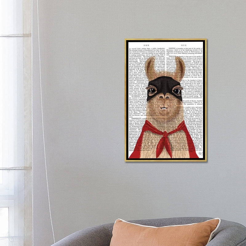 «Super Llama» par Fab Funky - impression d'art graphique, Toile encadrée d'or, Aucun mat, H 26 po x l 18 po x 1,5 po