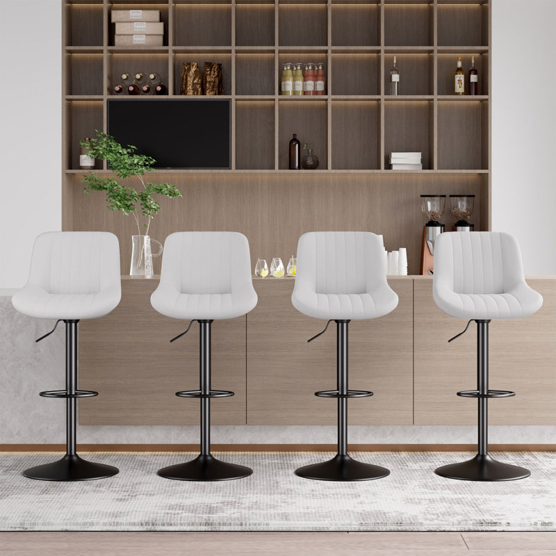 Tabouret de comptoir Renton, Blanc