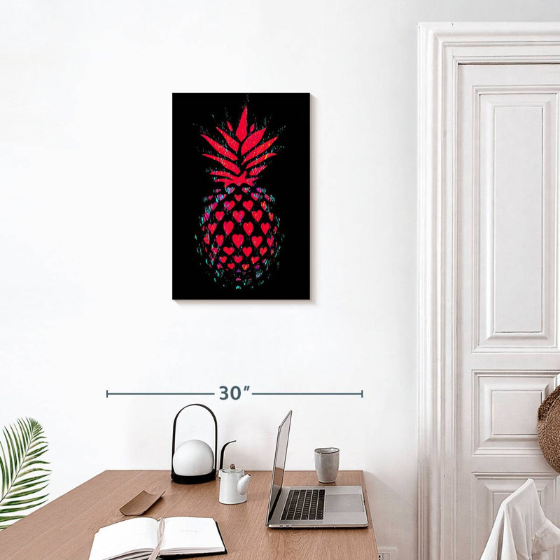 Yarlin Heart Dotted Pineapple, 24" H x 16" W