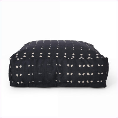 Coussin de sol pour repose-pieds, 25 x 25 x 8, bleu marine et blanc | Bleu foncé | Tissu