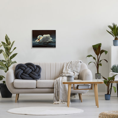 " Moonlit Swan Painting " by Mark Kelso Painting Print