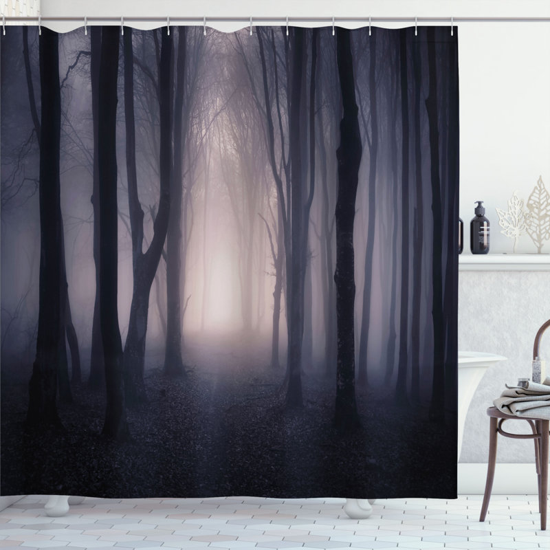 Shower Curtain with Hooks Included, 70" H x 69" W