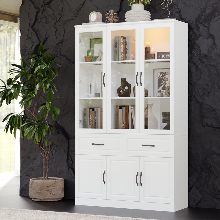 6-Door 2-Drawer Display Cabinet With Modern Design