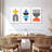 Multicolored Geometric Abstract V Multi Piece Canvas Print-92833270