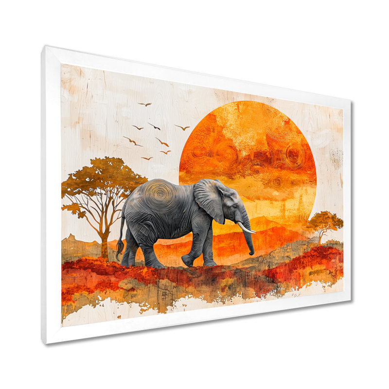 «Haglund Elephant Spirit of The Savannah IV», décoration murale éléphant, Reproduction encadrée d'une seule photo, Blanc