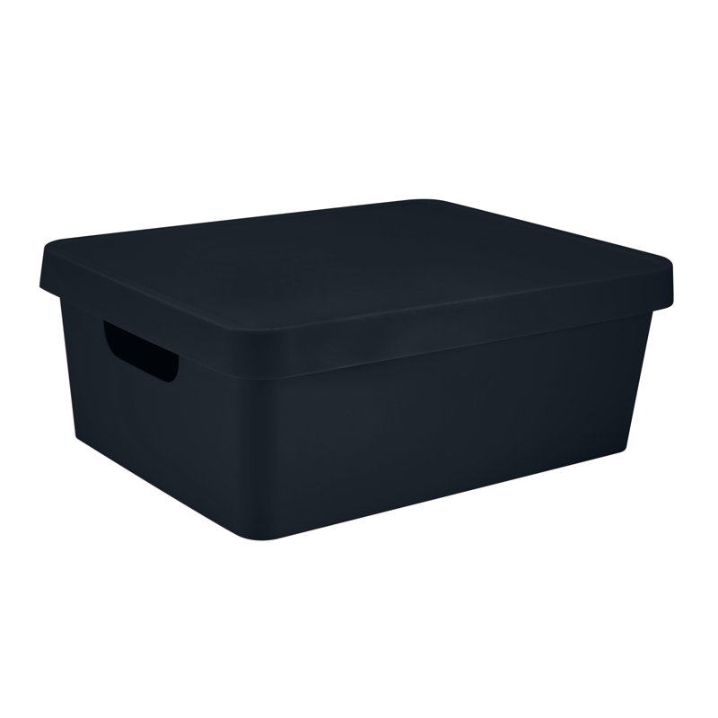 Boîte de rangement en plastique Vinto, 5.4" H x 14.5" W x 11" D, Charbon