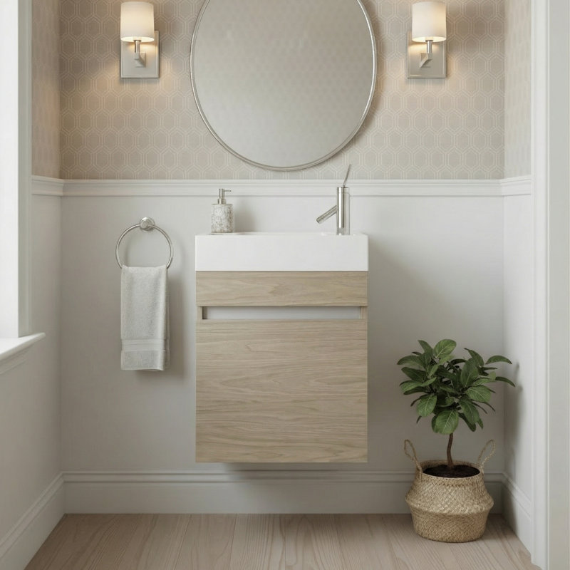 Ensemble de meuble-lavabo mural simple 18 po, Première lueur
