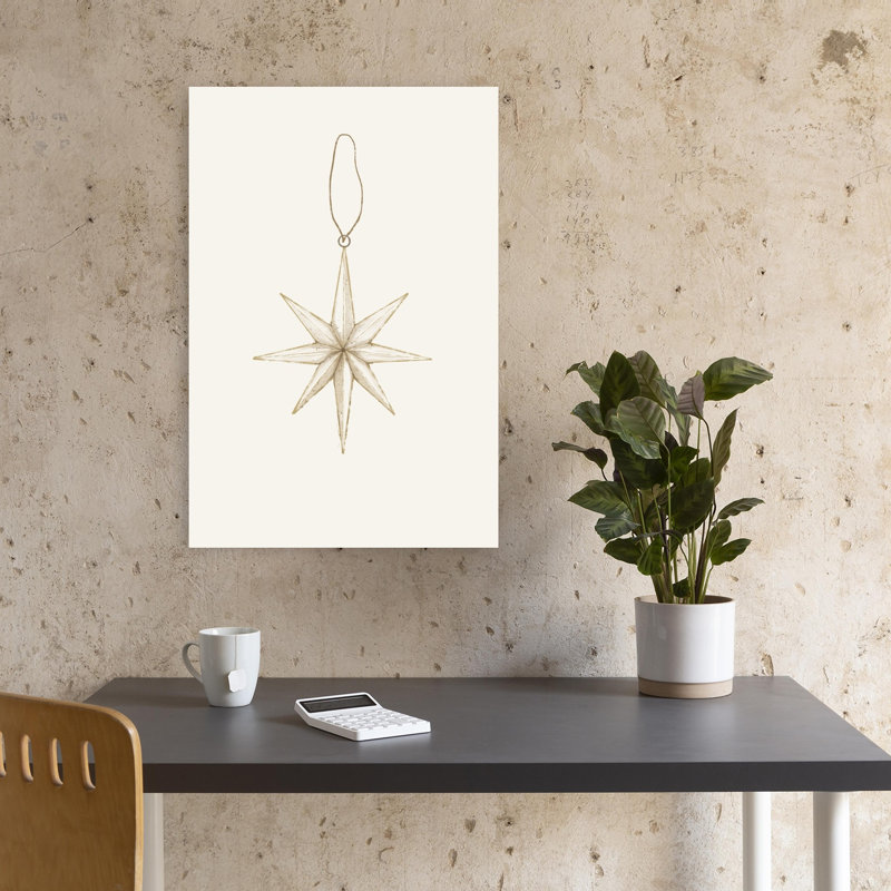 Elegant Holiday Star Classic Elegant Minimalist Landscape Nature Wall Art Print 1 Piece Wrapped Canvas Wall Art