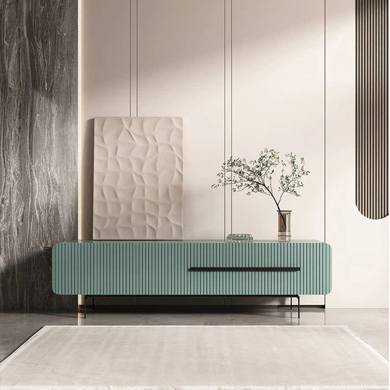 Meuble télé moderne et minimaliste, Vert, 23.62”H x 94.49”W x 15.75”D