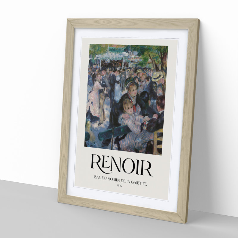 Dance At Le Moulin De La Galette by Pierre-Auguste Renoir - Single Picture Frame Print, 36cm H x 27cm W x 2cm D, Oak Framed