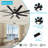 72 Inch Industrial DC Motor Ceiling Fan With Light, Large Ceiling Fan With 8 Reversible Blades, 3 Downrods, 6-Speed Remote Control, Home Or Commercial Ceiling Fans For Porch/Garage/Shop, Black