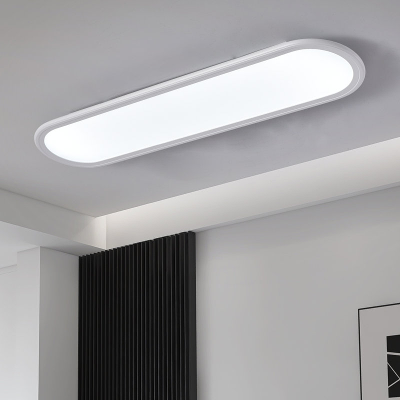 Deshunda 1 - Light 27.55" White Rectangle Acrylic LED Flush Mount