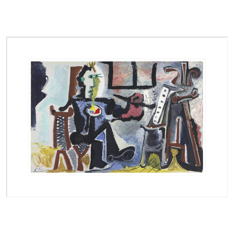 «The Painter in our Studio» par Pablo Picasso, impression giclée encadrée, H 16,1 po x l 21,75 po
