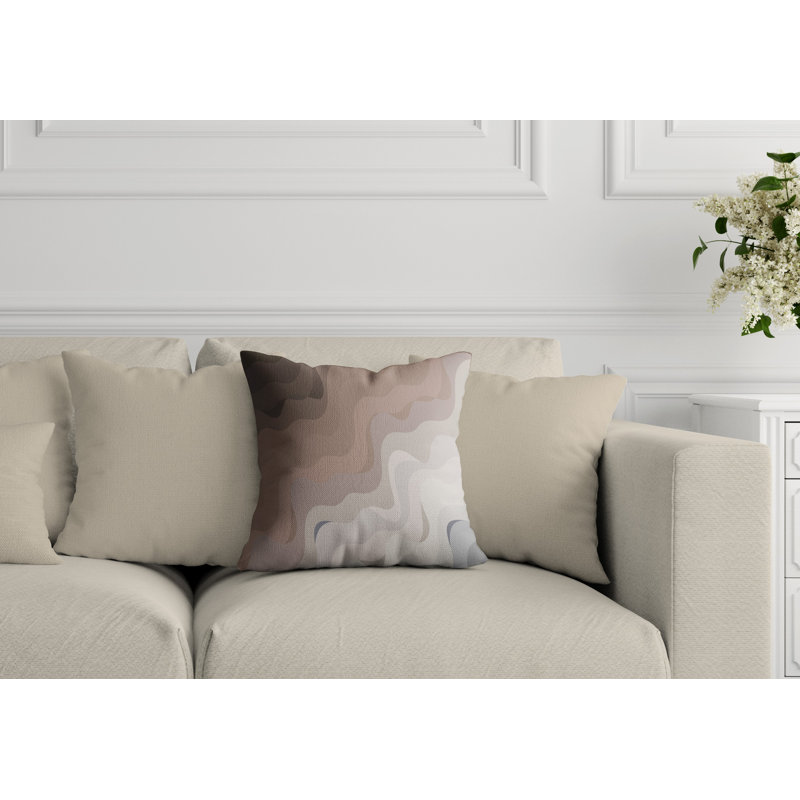 Housse et insert de coussin d'extérieur carré Brigitta, Beige gris, 17 po x 17 po, Carré