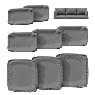 Cartert 8 Pcs Outdoor Cushion Covers Set For Outdoor Cushions and Patio Furniture Cushions Cover, Only Covers 