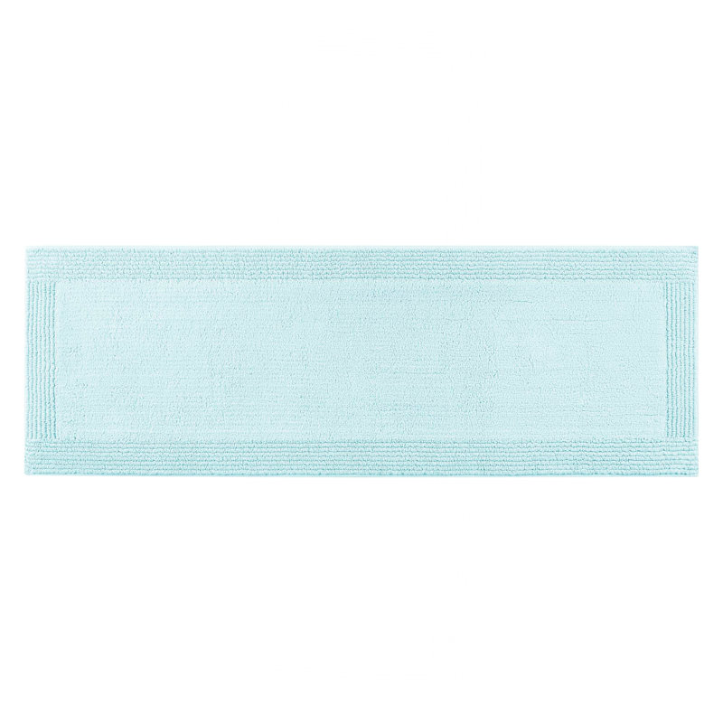1 tapis de bain réversible 100% coton touffeté 3000 g / m² bleu, Rectangle 1 pi 5 po x 2 pi