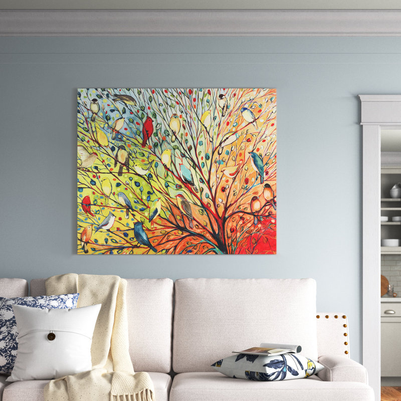 " Twenty Seven Birds ", 24" H x 30" W x 1.25" D, Canvas