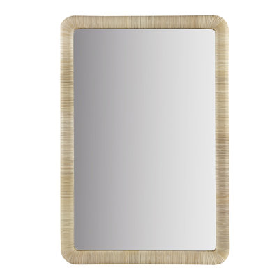 Modern Natural Rattan Rectangle Wall Mirror