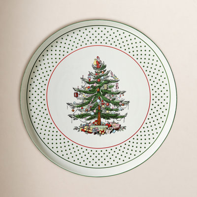 Christmas Tree Polka Dot Lazy Susan
