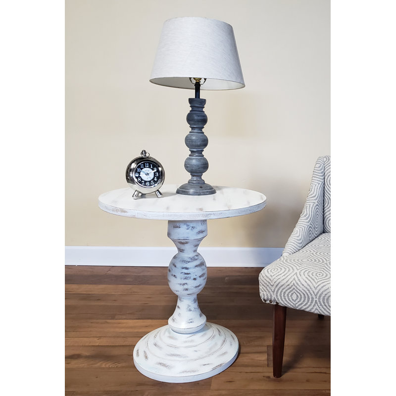 Grandma'S Attic Solid Wood Pedestal Side Table