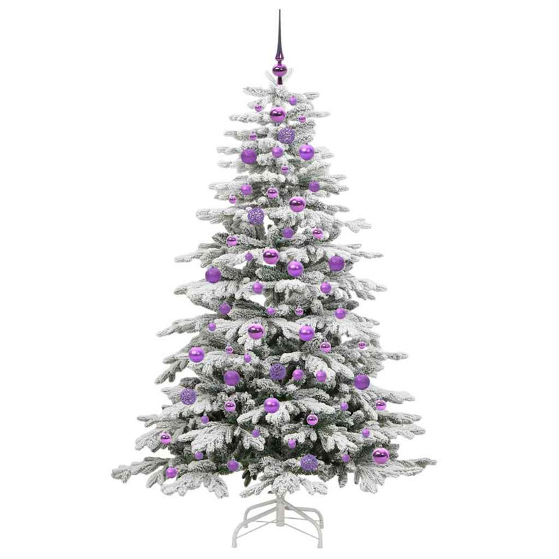 Artificial Hinged Christmas Tree White PE and PVC, 5.91 ft