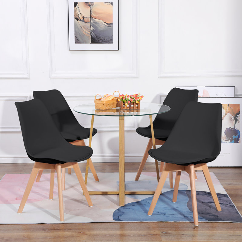 Nero 4 - Person Dining Set, Brown, Black