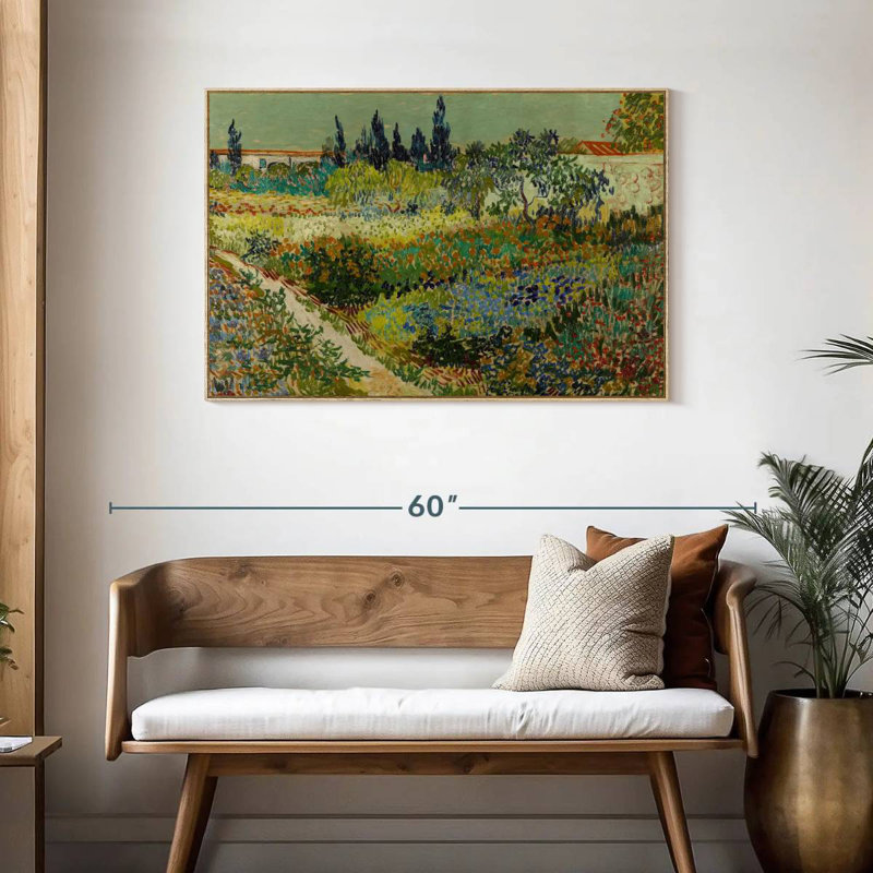 Jardin à Arles, Cadre flottant en bois naturel, 43 po x 29 po