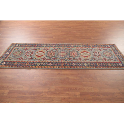 Handmade Kazak Oriental Runner Rug 3x8
