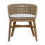 Keith Teak and Olefin Upholstered Dining Chair, Natural