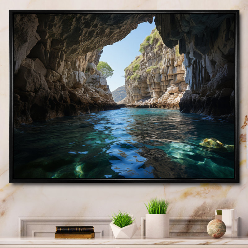 Greece Zakynthos Secrets III - Landscapes Wall Decor, Cadre flottant noir, H 24 po x l 32 po x P 1 po