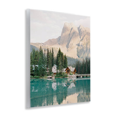 Lakeside Cabin Landscape Wall Plaque Art by Justine Milton