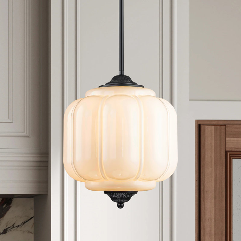 Glint 1-Light Vintage Pumpkin Glass Pendant Light