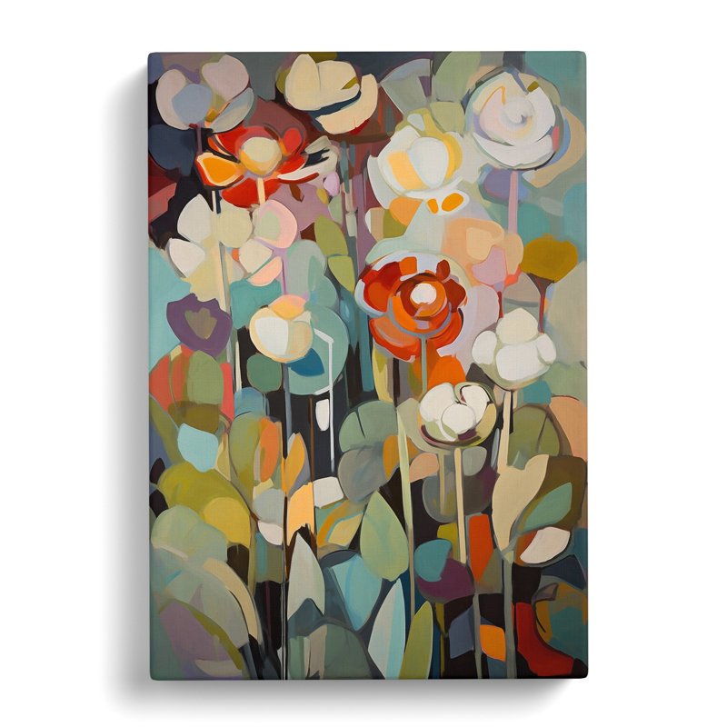 Earleville Floral Flowers Retro Vol.5 - Wrapped Canvas, 76cm H x 50cm W x 3cm D