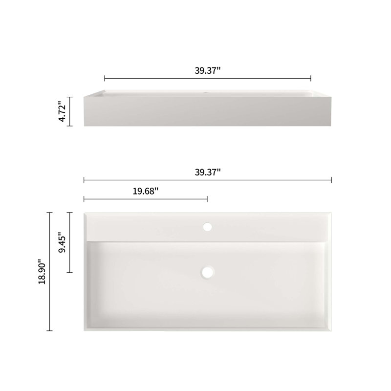 Stone Resin Solid Surface Bathroom Vanity Basin Sink