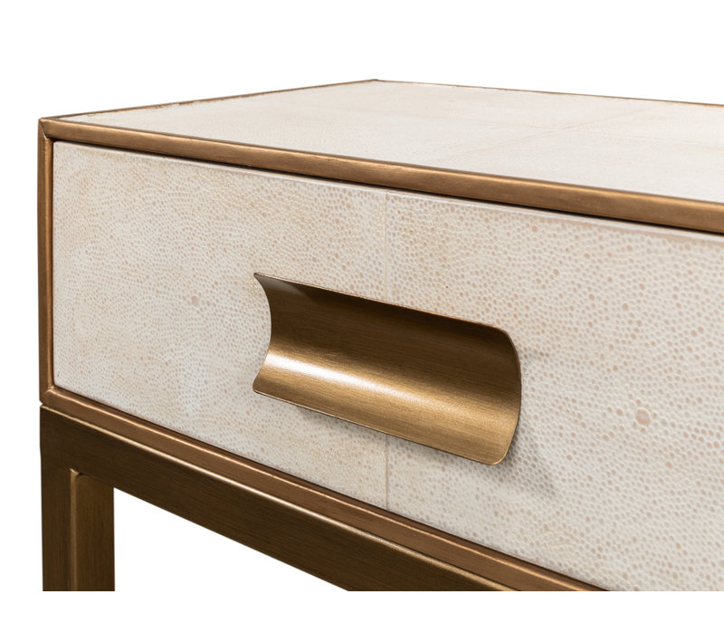 Shagreen 54'' W Console Table, Osprey White