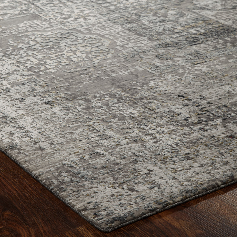 Tapis tissé à la machine, Tapis de couloir 2 pi 6 po x 10 pi, Gris