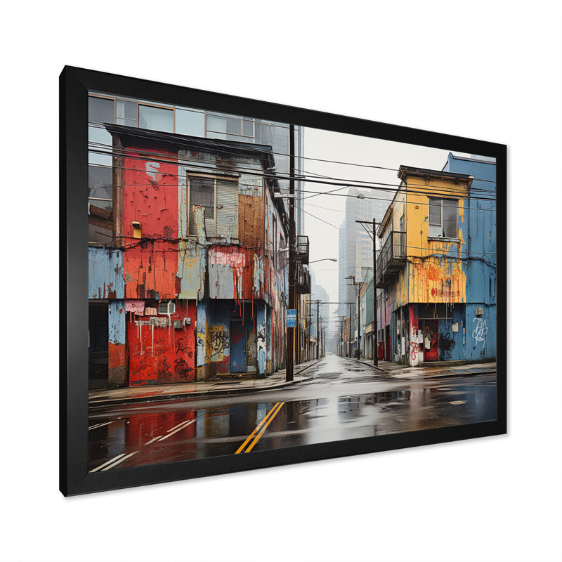 Toronto Urban Graffiti IV, reproduction d'art sur toile, H 12 po x l 20 po x P 1 po, Cadre photo noir