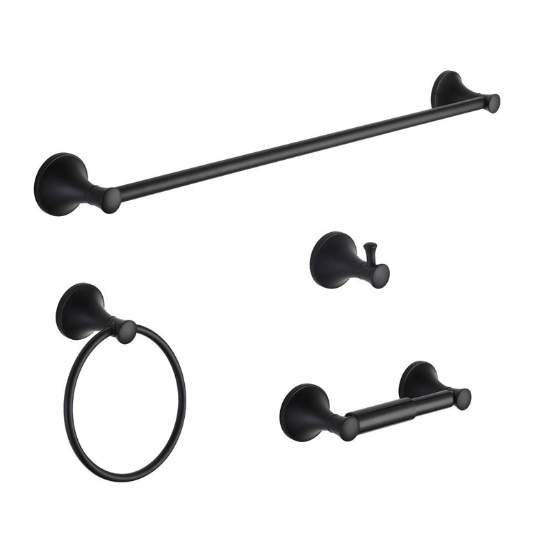 4 - Piece Bathroom Hardware Set, Matte Black
