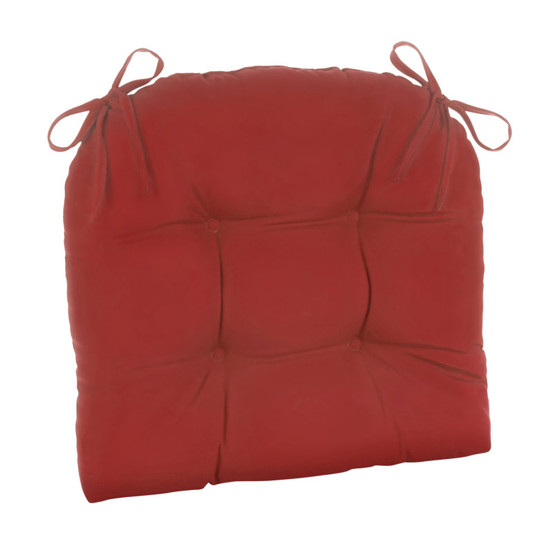 Indoor And Outdoor Patio Chair Cushions, 19X18 Inches, Solid Red