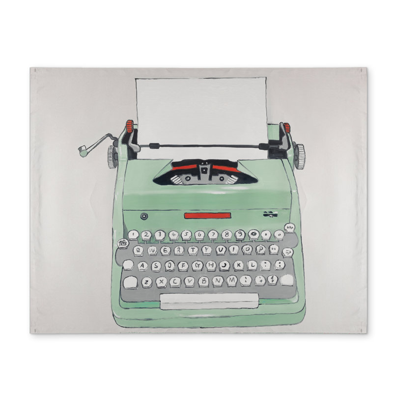 Neo Mint Retro Polyester Placemat - Mint Typewriter Decor