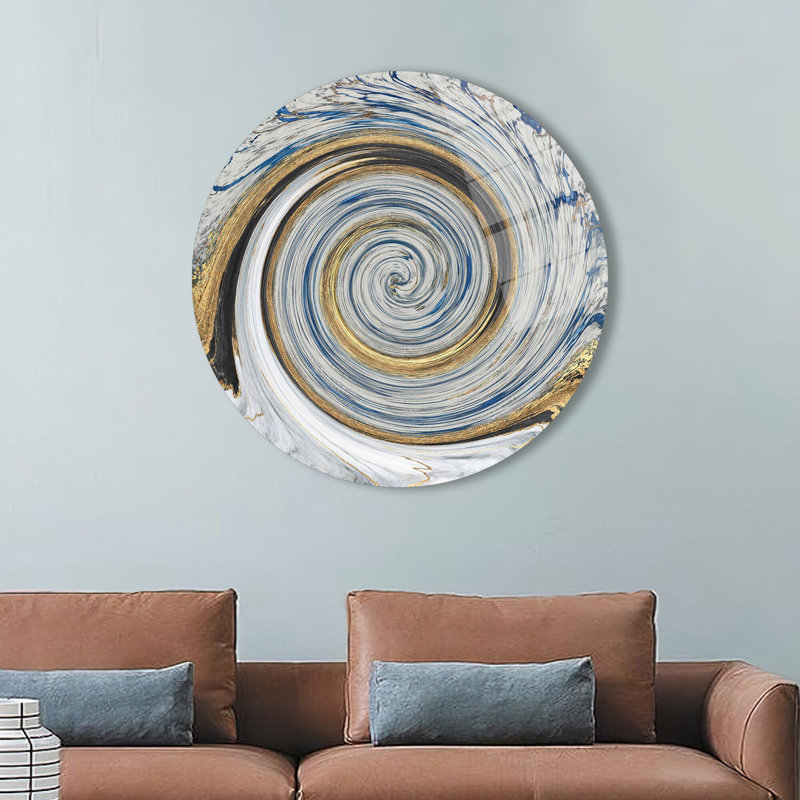 Gold And Blue Marble Alcohol Ink Glass Art Luxury Wall Decor Made Of Tempered Glass Ideal For Enhancing The Beauty Of Your Living Space