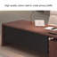Bureau de direction en bois massif brun en forme de L avec armoire latérale gauche-764479706-764479710