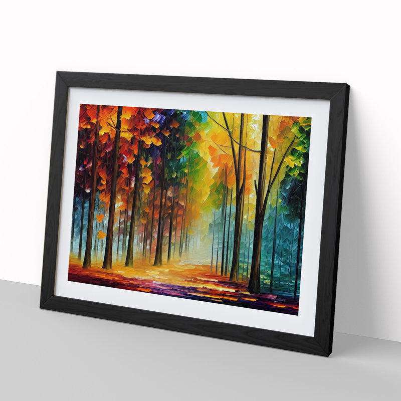 XH1022-7156X Pretty Forest Vol.3 Abstract - Single Picture Frame Print, 46cm H x 64cm W x 2cm D, Black Framed