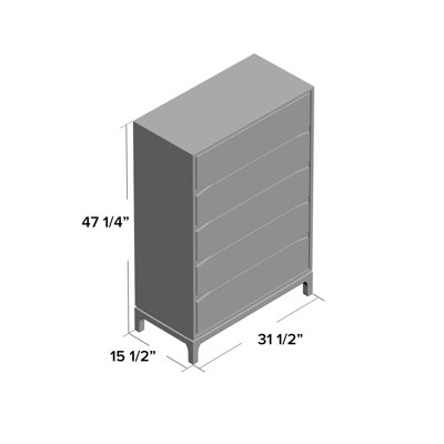 Commode verticale à 5 tiroirs avec glissières en métal l 31,5 po Veach