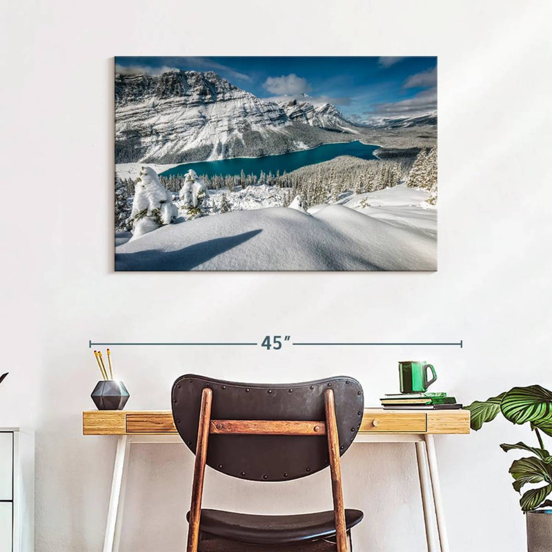 Alvord, lac Peyto dans la neige, H 26 po x l 39 po